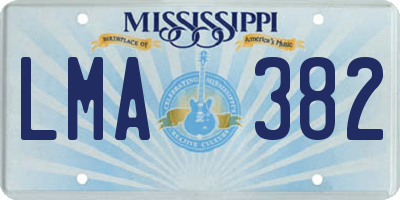 MS license plate LMA382