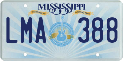 MS license plate LMA388