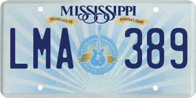 MS license plate LMA389