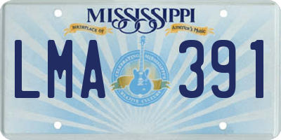 MS license plate LMA391