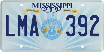 MS license plate LMA392