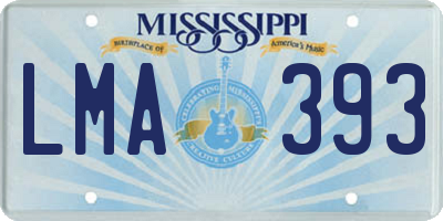 MS license plate LMA393