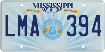 MS license plate LMA394