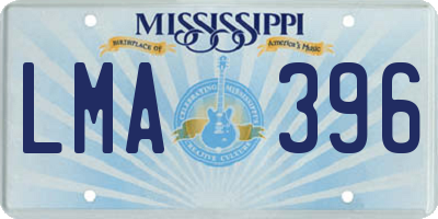 MS license plate LMA396