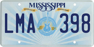 MS license plate LMA398