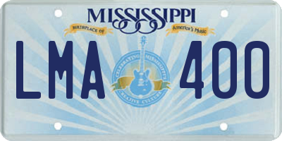 MS license plate LMA400