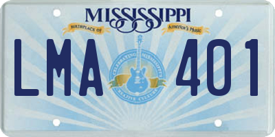 MS license plate LMA401