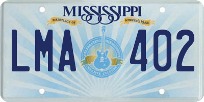 MS license plate LMA402