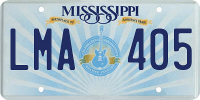 MS license plate LMA405