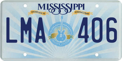 MS license plate LMA406