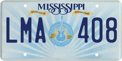 MS license plate LMA408