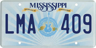 MS license plate LMA409
