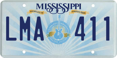 MS license plate LMA411