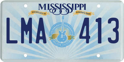 MS license plate LMA413
