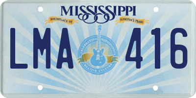MS license plate LMA416