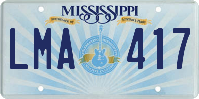 MS license plate LMA417