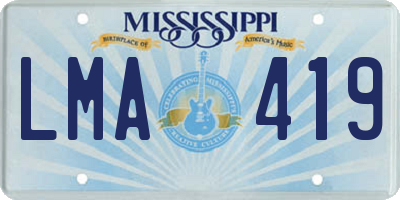 MS license plate LMA419