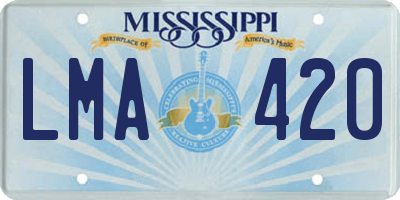 MS license plate LMA420