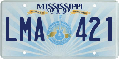 MS license plate LMA421