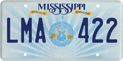 MS license plate LMA422