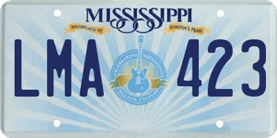 MS license plate LMA423