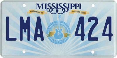 MS license plate LMA424