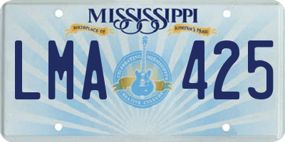 MS license plate LMA425
