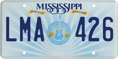 MS license plate LMA426