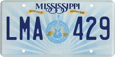 MS license plate LMA429