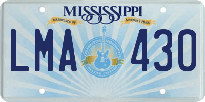 MS license plate LMA430