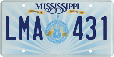 MS license plate LMA431