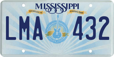 MS license plate LMA432