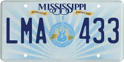 MS license plate LMA433