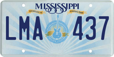 MS license plate LMA437