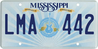 MS license plate LMA442
