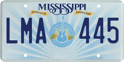 MS license plate LMA445