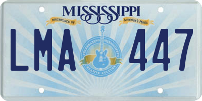 MS license plate LMA447