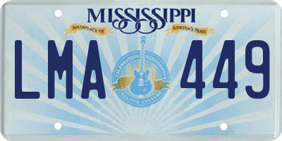MS license plate LMA449