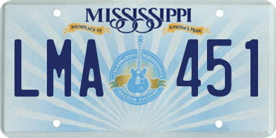 MS license plate LMA451