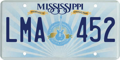 MS license plate LMA452