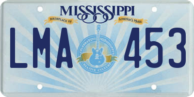 MS license plate LMA453