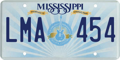 MS license plate LMA454