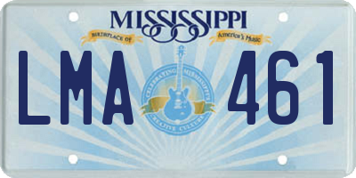 MS license plate LMA461