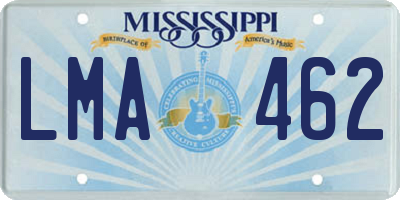 MS license plate LMA462