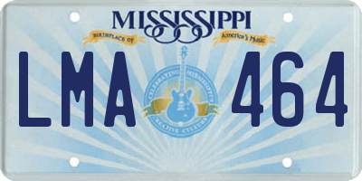 MS license plate LMA464