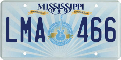 MS license plate LMA466