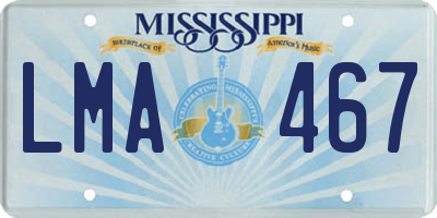 MS license plate LMA467