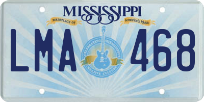 MS license plate LMA468
