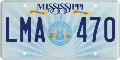 MS license plate LMA470