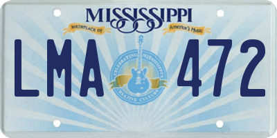 MS license plate LMA472